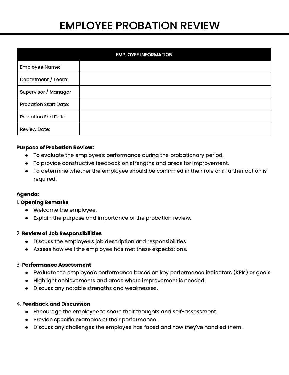 Employee Probation Review